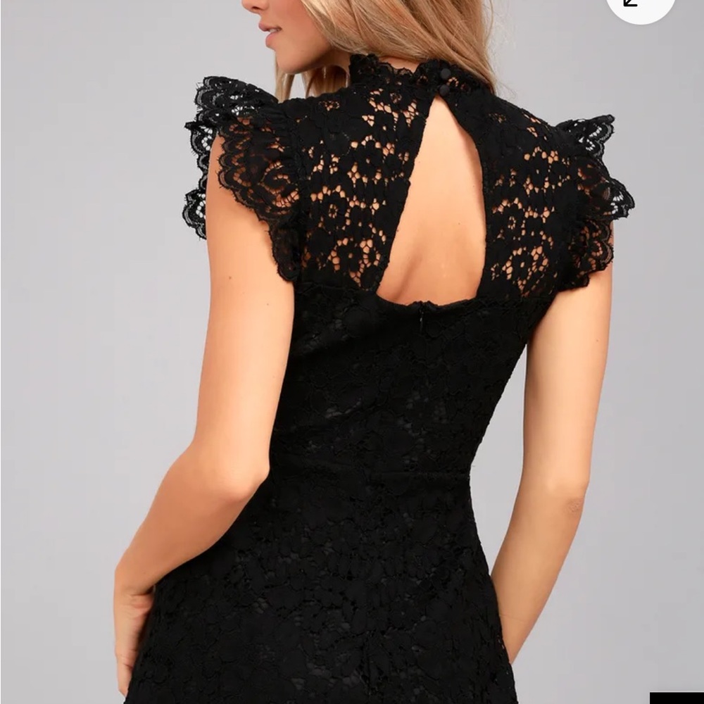 BB Dakota Priscilla Black Lace Romper - Picture 3 of 4